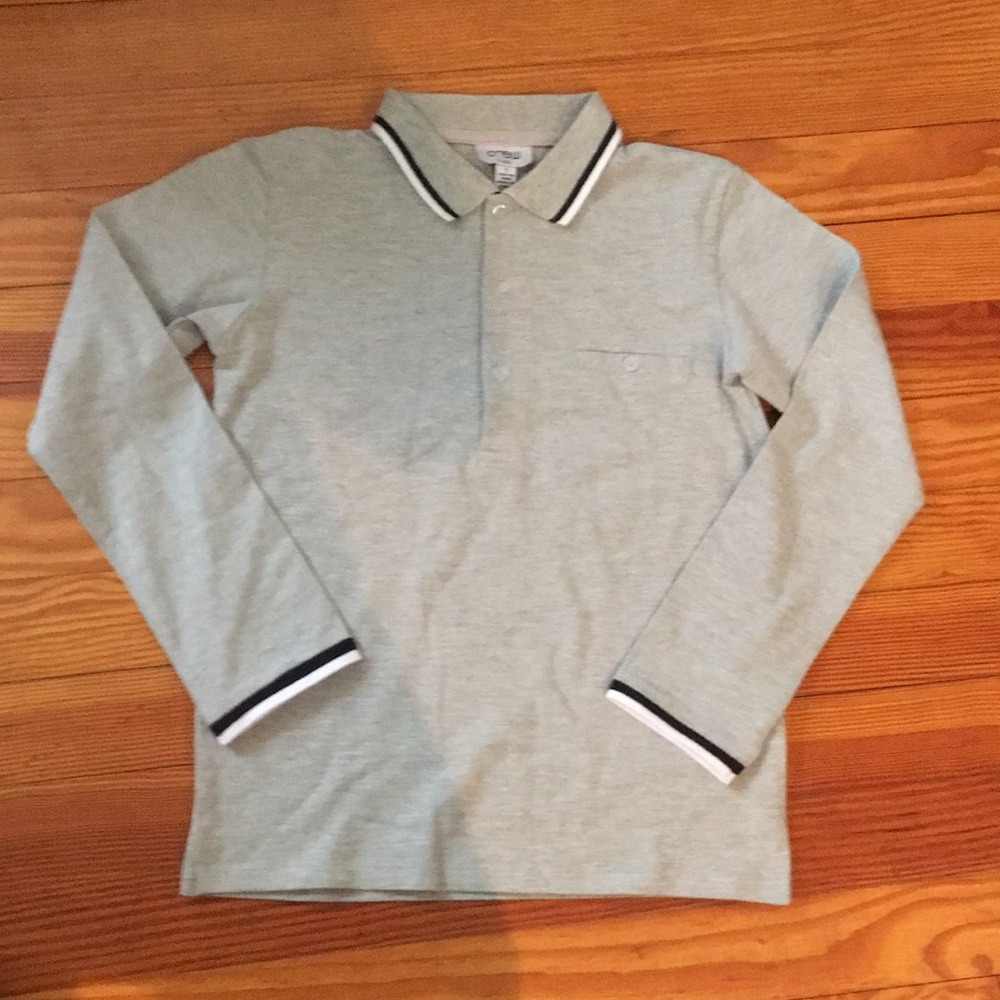 NWOT boy pique knit long sleeve polo